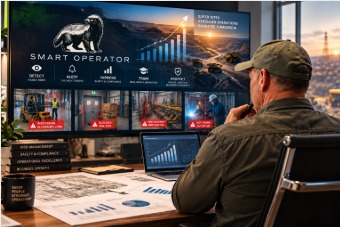 Operator reviewing property risk monitoring on multiple screens